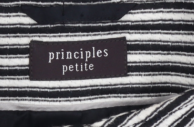 Principles Petite Women’s Black Striped Cotton Jacket Size 12