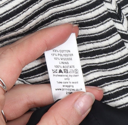 Principles Petite Women’s Black Striped Cotton Jacket Size 12
