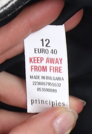 Principles Petite Women’s Black Striped Cotton Jacket Size 12