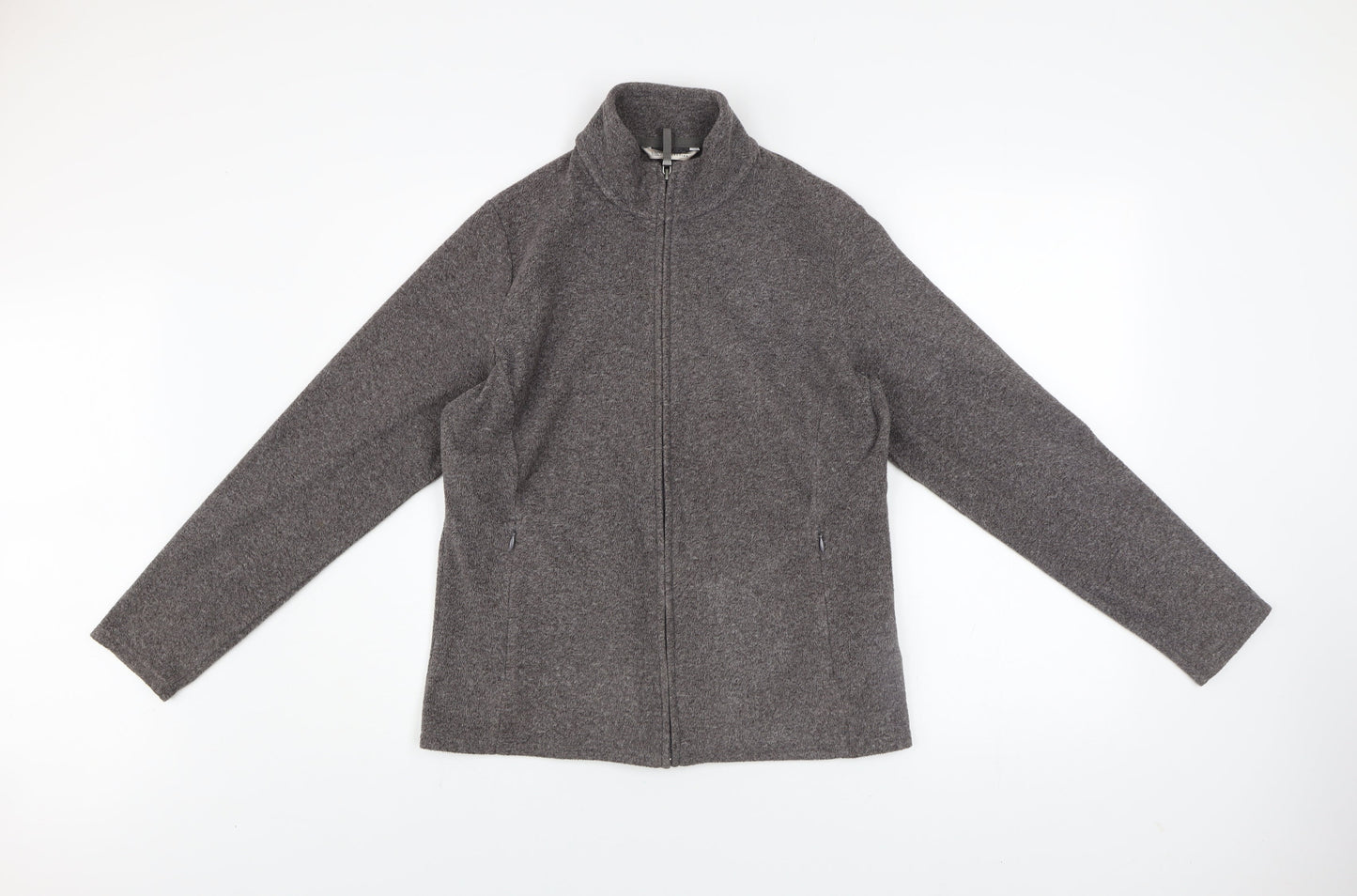 Marks and Spencer Womens Grey Size 14 Full Zip Fleece Jacket