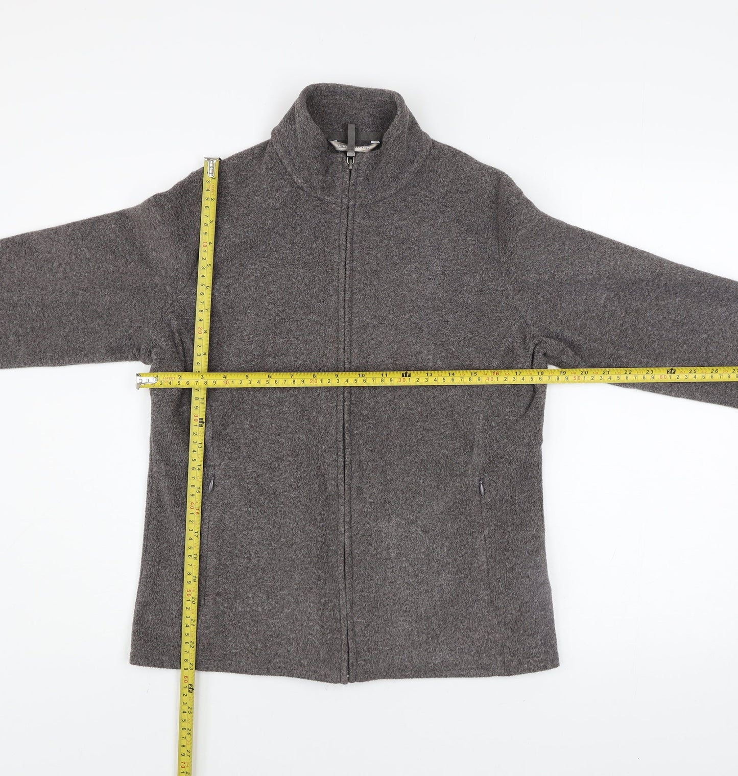 Marks and Spencer Womens Grey Size 14 Full Zip Fleece Jacket