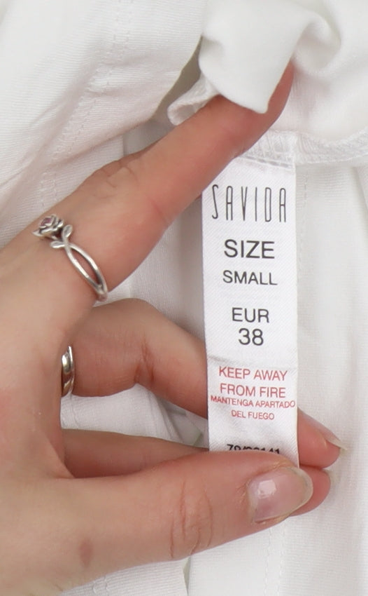 Womens UK Size 10 Savida White Basic T-Shirt