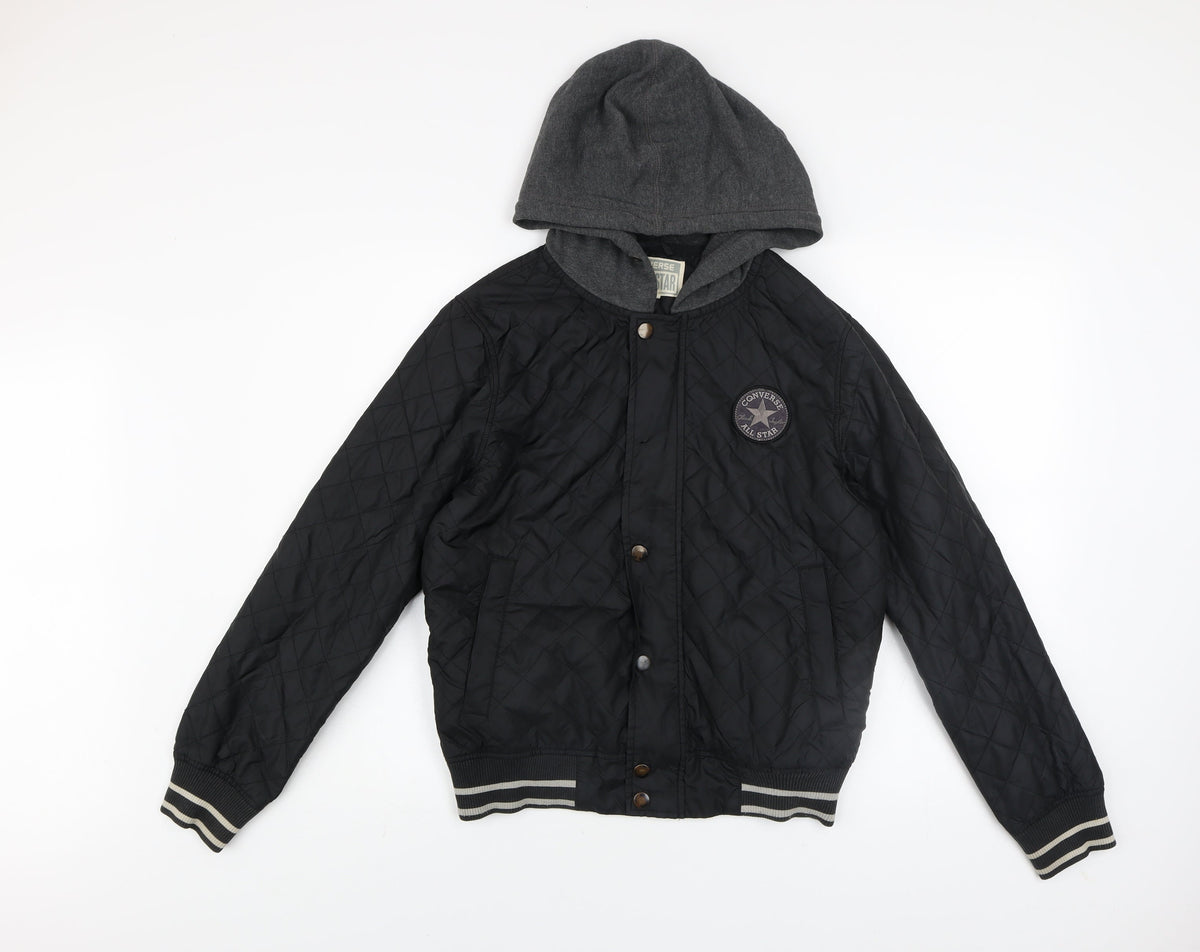 Mens UK Size XS Converse Black Quilted Coat
