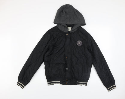 Mens UK Size XS Converse Black Quilted Coat
