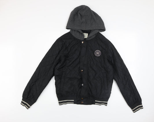 Mens UK Size XS Converse Black Quilted Coat