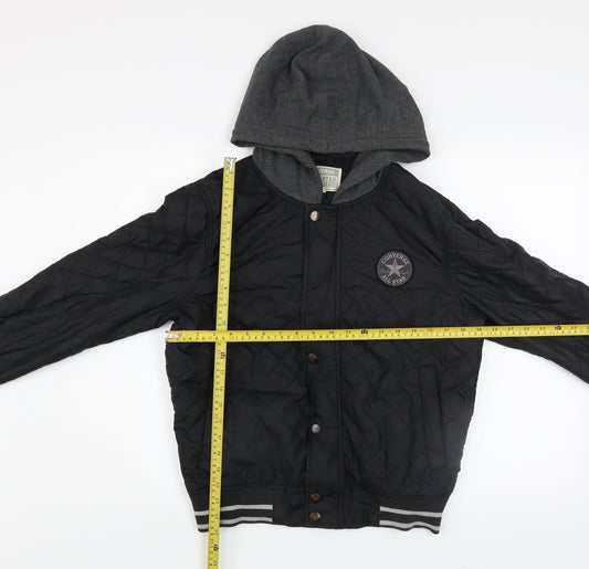 Mens UK Size XS Converse Black Quilted Coat