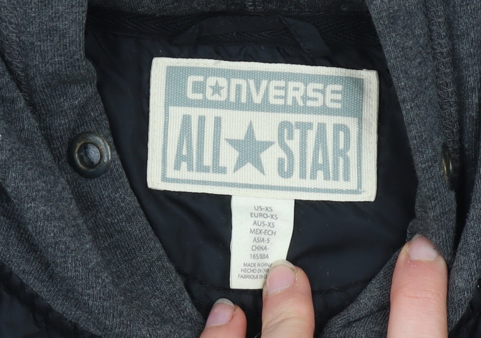 Mens UK Size XS Converse Black Quilted Coat