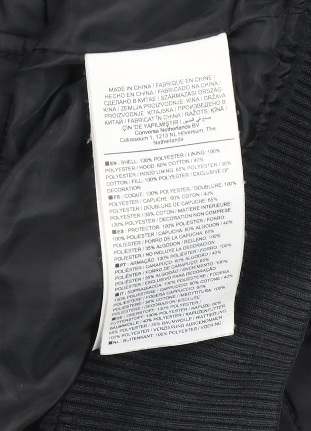 Mens UK Size XS Converse Black Quilted Coat