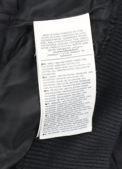 Mens UK Size XS Converse Black Quilted Coat