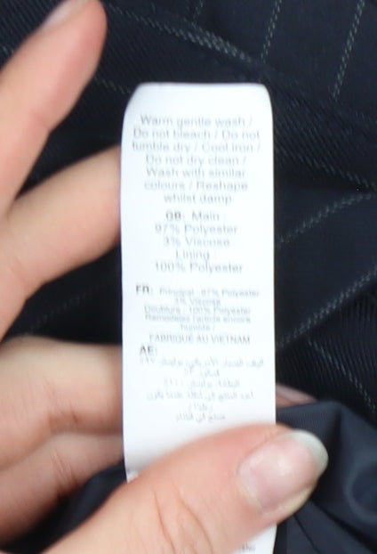 New Look Women's Black Pinstripe Slim Fit Blazer Jacket UK 6