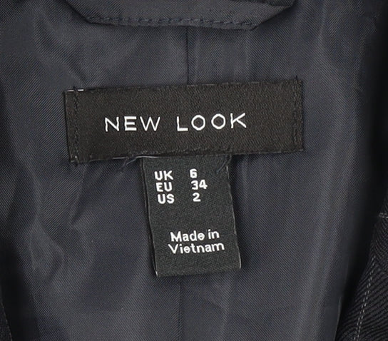 New Look Women's Black Pinstripe Slim Fit Blazer Jacket UK 6