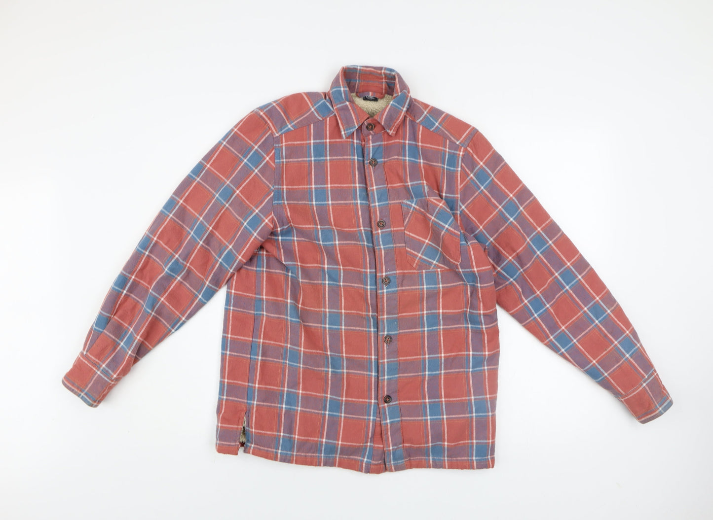 Cotton Traders Men's Terracotta Check Flannel Shirt XS Long Sleeve