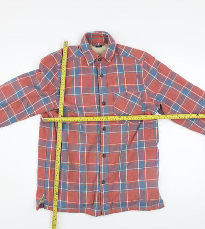Cotton Traders Men's Terracotta Check Flannel Shirt XS Long Sleeve