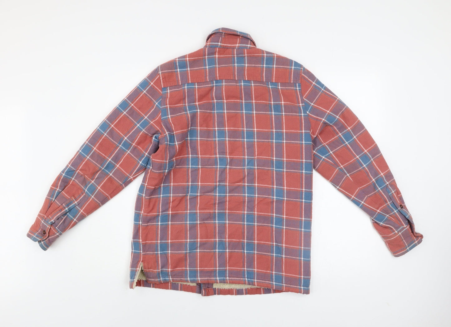 Cotton Traders Men's Terracotta Check Flannel Shirt XS Long Sleeve