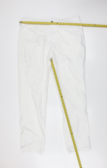 Marks and Spencer Men's White Regular Fit Chino Trousers 38x33