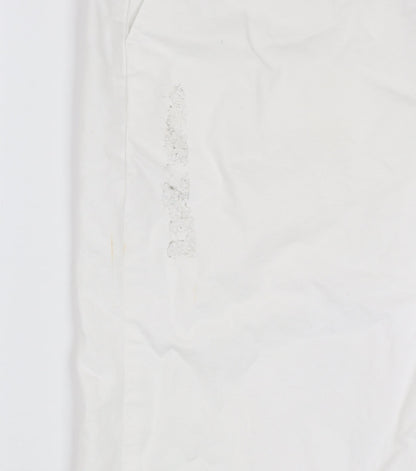 Marks and Spencer Men's White Regular Fit Chino Trousers 38x33