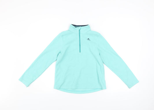 Quechua Girls Turquoise Fleece Half Zip Sweatshirt 8-9 Years