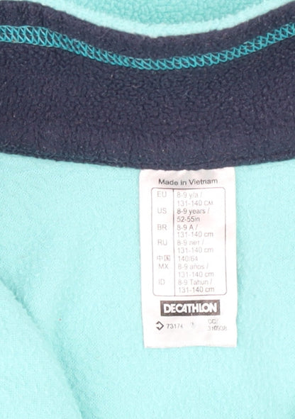 Quechua Girls Turquoise Fleece Half Zip Sweatshirt 8-9 Years