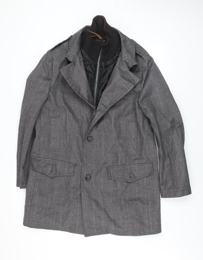 Mens UK Size M Rocha John Rocha Grey Overcoat
