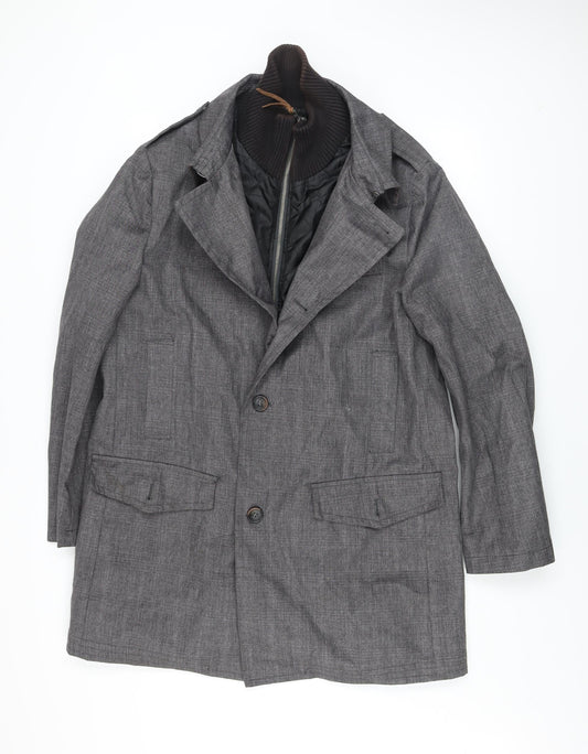 Mens UK Size M Rocha John Rocha Grey Overcoat