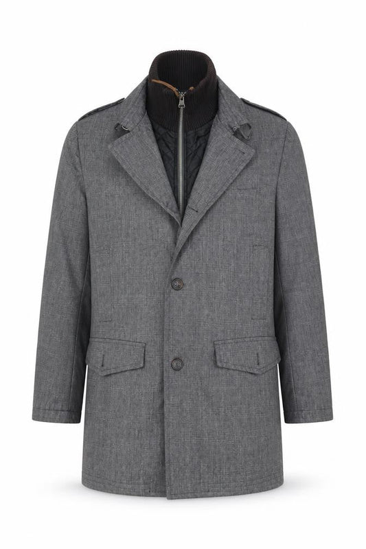 RJR.John Rocha Men's Grey Mid-Length Overcoat M Classic Workwear Style