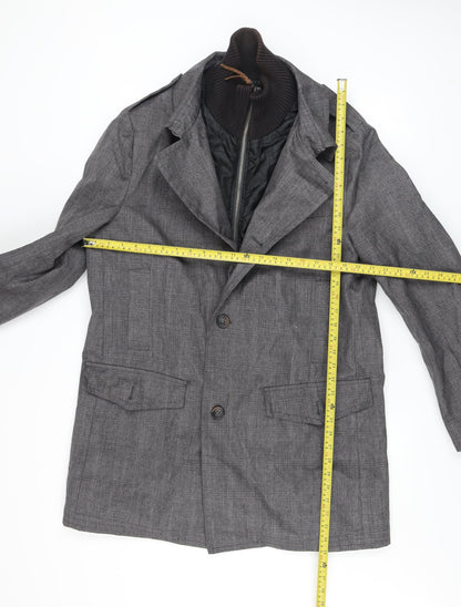 Mens UK Size M Rocha John Rocha Grey Overcoat