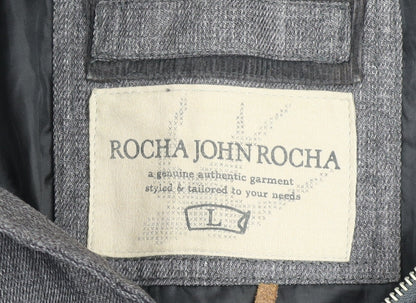 Mens UK Size M Rocha John Rocha Grey Overcoat