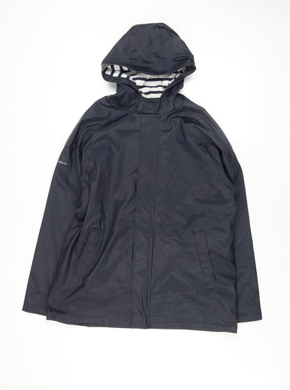 Womens UK Size 14 Les Trois Mats Blue Rain Coat