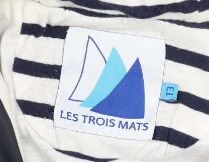 Womens UK Size 14 Les Trois Mats Blue Rain Coat