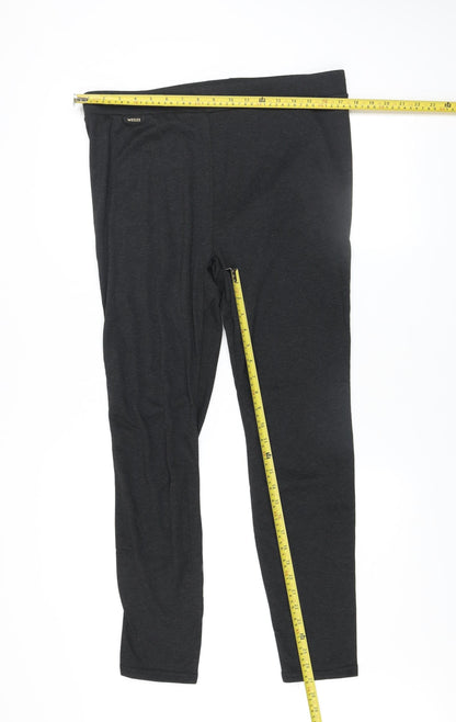 Womens UK Size 2XL Wedze Regular Fit Leggings Black Leggings