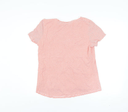 Dunnes Women’s Orange Striped Short Sleeve Cotton T-Shirt Size 14