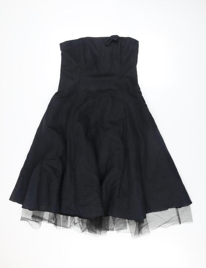 Marks and Spencer Per Una Women's Black Strapless Fit & Flare Dress Size 12