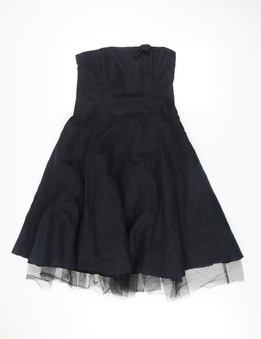 Marks and Spencer Per Una Women's Black Strapless Fit & Flare Dress Size 12