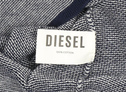 Diesel Men’s Blue Cotton Knit Crew Neck Jumper Size L