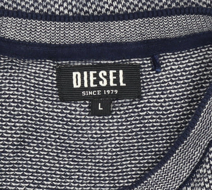 Diesel Men’s Blue Cotton Knit Crew Neck Jumper Size L