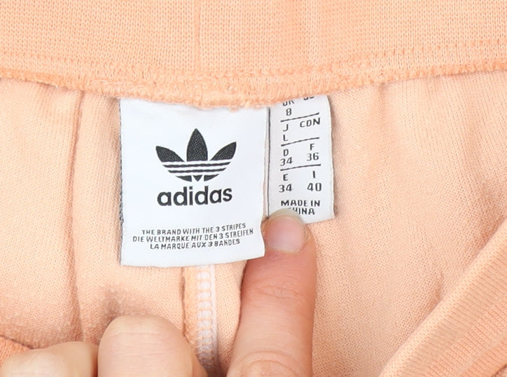 Womens UK Size 8 adidas Regular Fit Jogger Peach Trousers