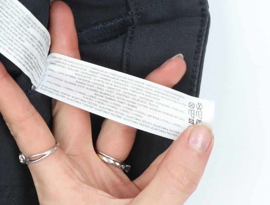 Primark Women’s Black Tapered Cargo Jeans Size 14 Relaxed Fit