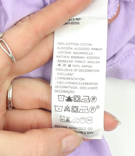 Levi's Women's Purple Cotton V-Neck Short Sleeve T-Shirt XS