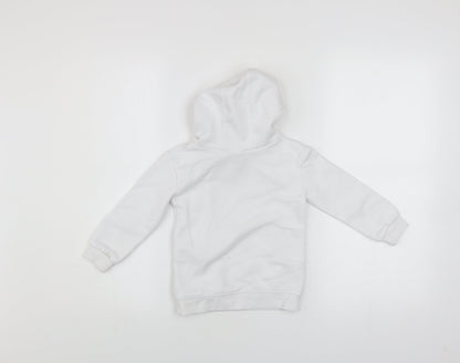 Nike Girls White Pullover Hoodie 2 Years Fleece Logo Hooded Sweatshirt