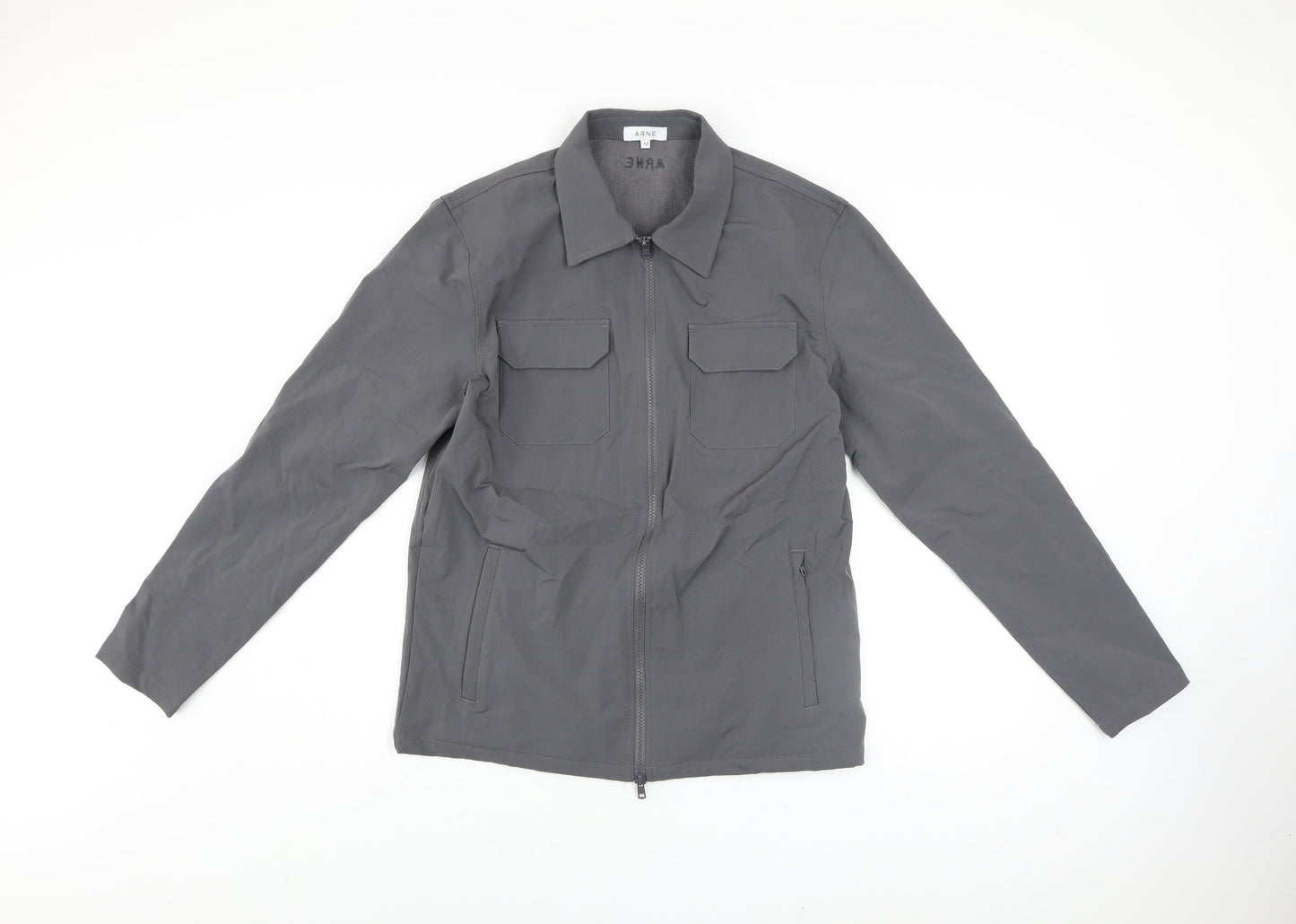 ARNE Men's Grey Softshell Zip Jacket M Regular Fit Full Zip