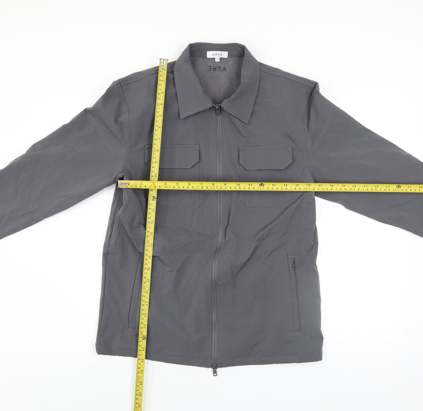 ARNE Men's Grey Softshell Zip Jacket M Regular Fit Full Zip