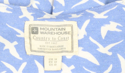 Mountain Warehouse Women Blue Bird Print Knee Length Fit & Flare Dress Size 14