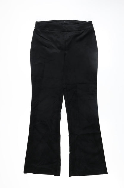 Womens UK Size 10 Up! Regular Fit Casual Workwear Black Trousers