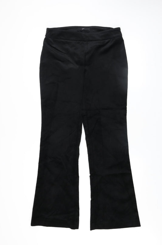 Womens UK Size 10 Up! Regular Fit Casual Workwear Black Trousers