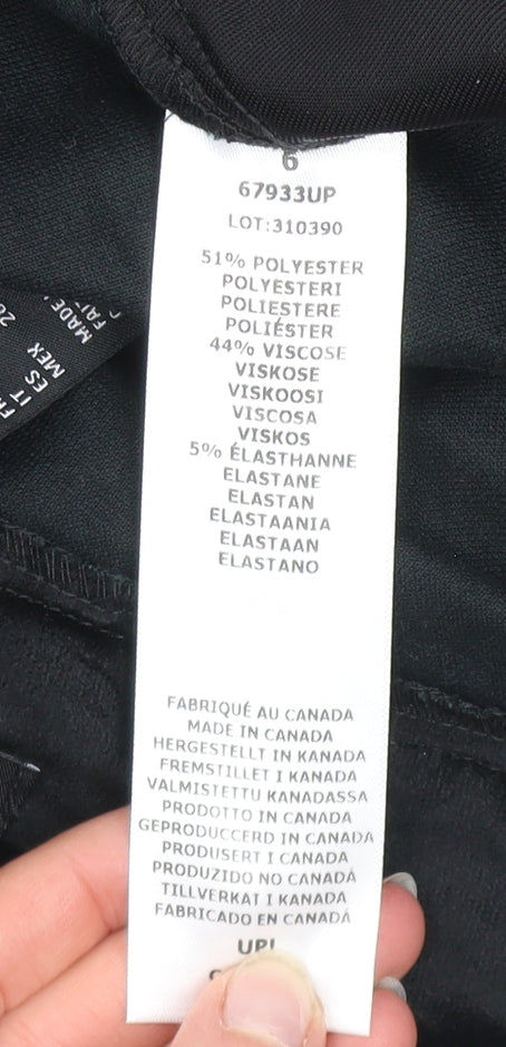 Womens UK Size 10 Up! Regular Fit Casual Workwear Black Trousers