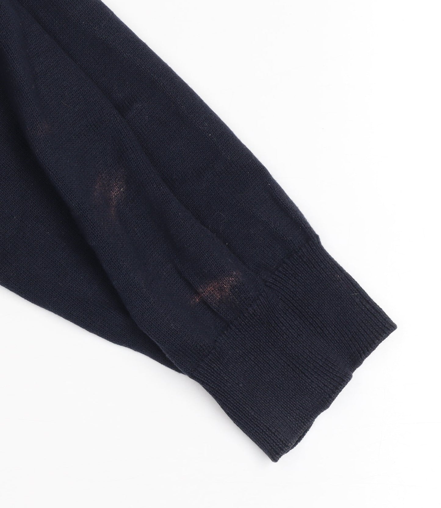 Sandstone Men's Navy Cotton V-Neck Jumper Size L Lightweight Knit