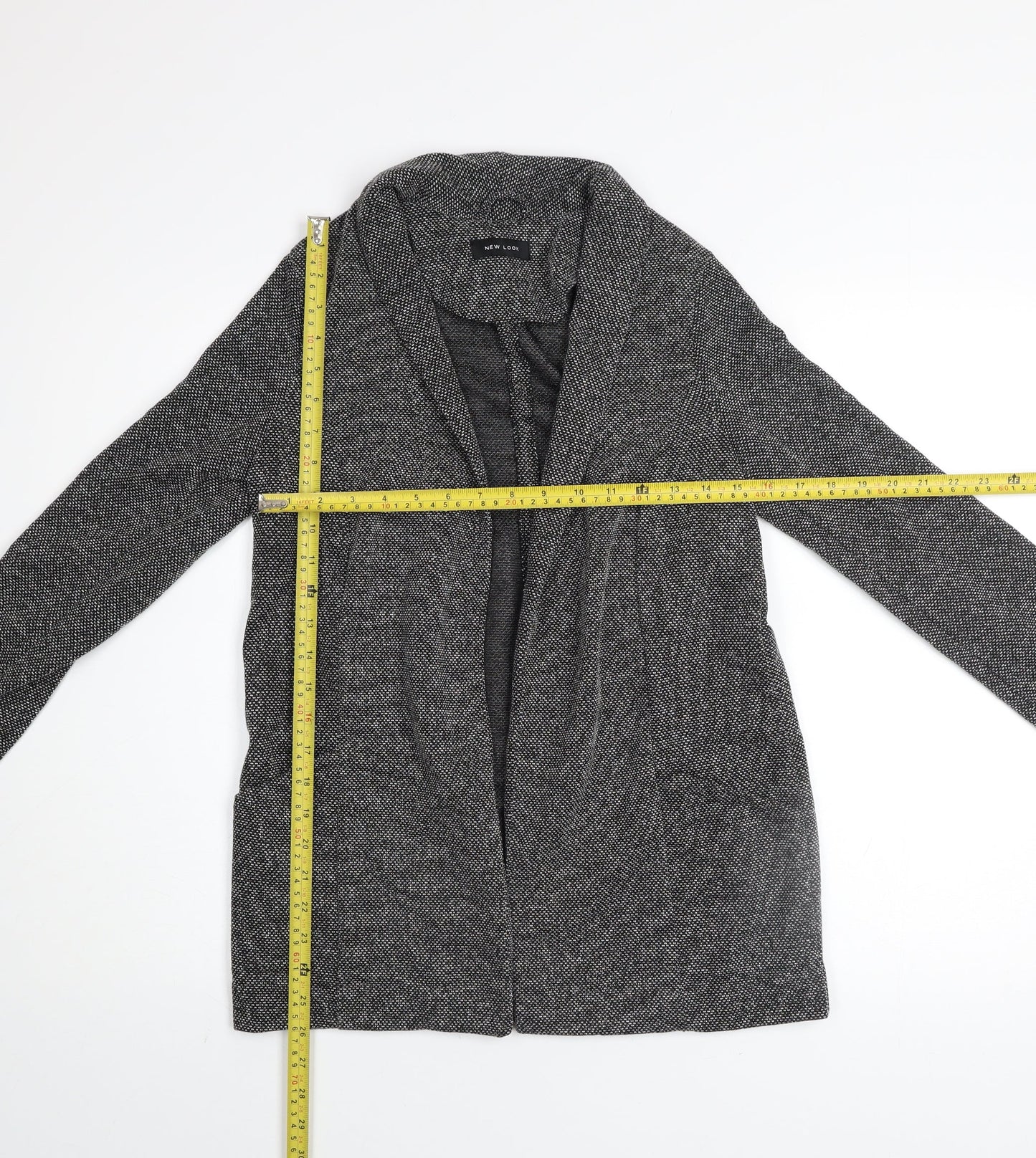 New Look Women's Grey Herringbone Blazer Jacket Size 8