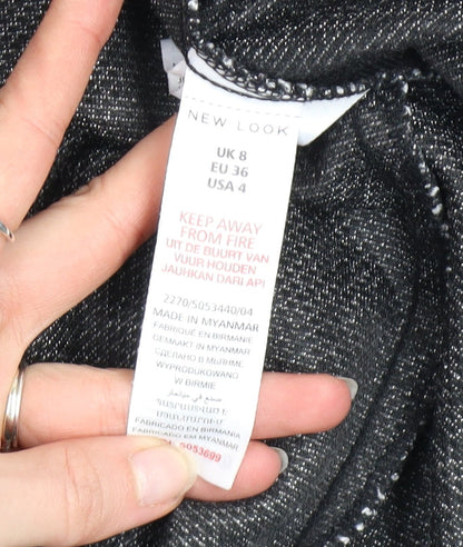 New Look Women's Grey Herringbone Blazer Jacket Size 8