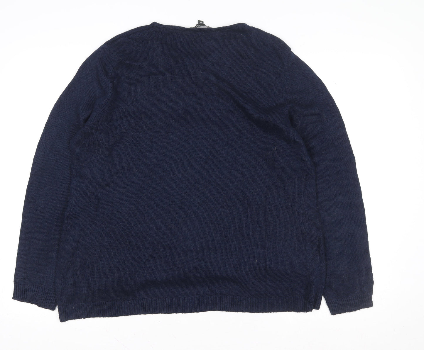 Love Knitwear Women's Navy Dog Pattern Jumper Size 20