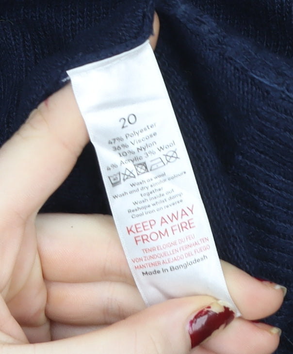 Love Knitwear Women's Navy Dog Pattern Jumper Size 20